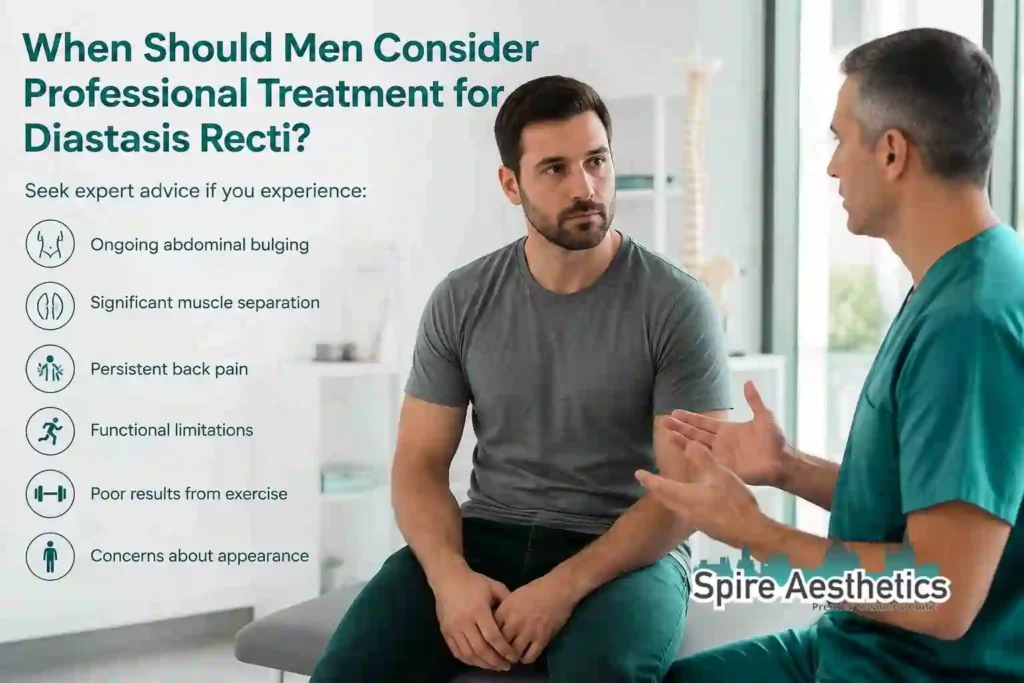 When Should Men Consider Professional Treatment for Diastasis Recti Sutton?
